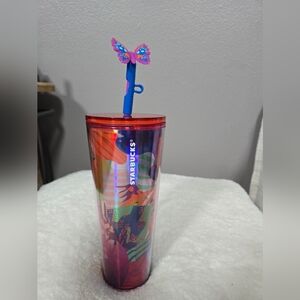 Starbucks Colorful Tumbler with Butterfly Straw